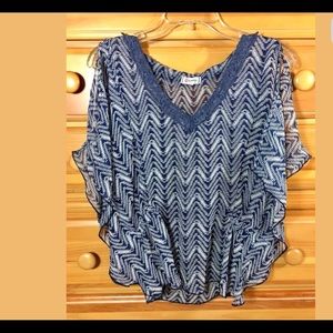 OLSENBOYE Semi-sheer Ladies Bat-wing Blouse Small